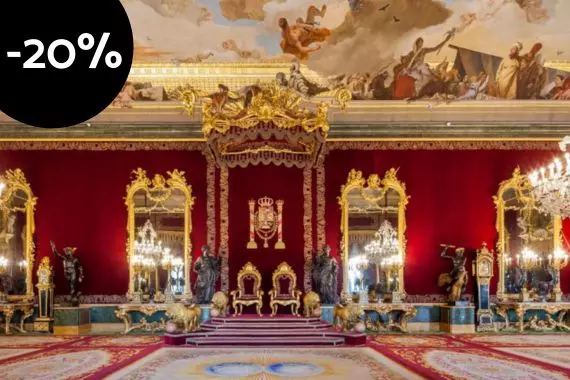 View of one of the halls of the Royal Palace of Madrid.